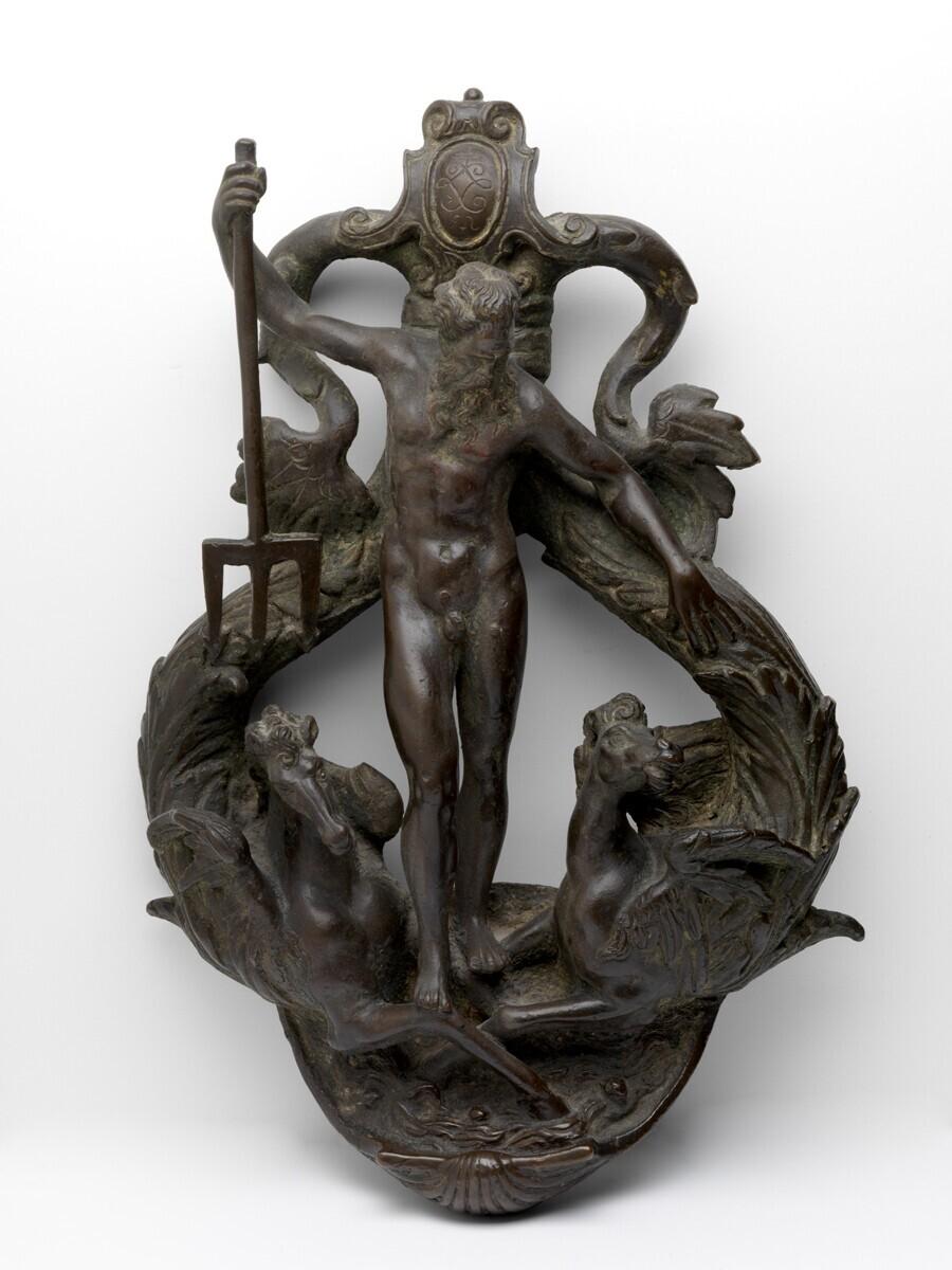 Door Knocker with Neptune between Two Hippocamps