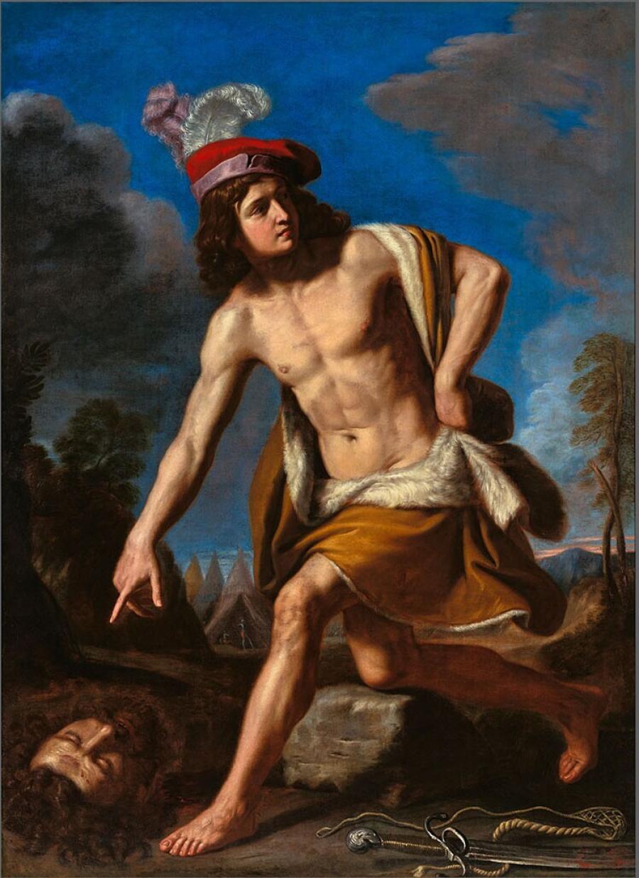 David met het hoofd van Goliath