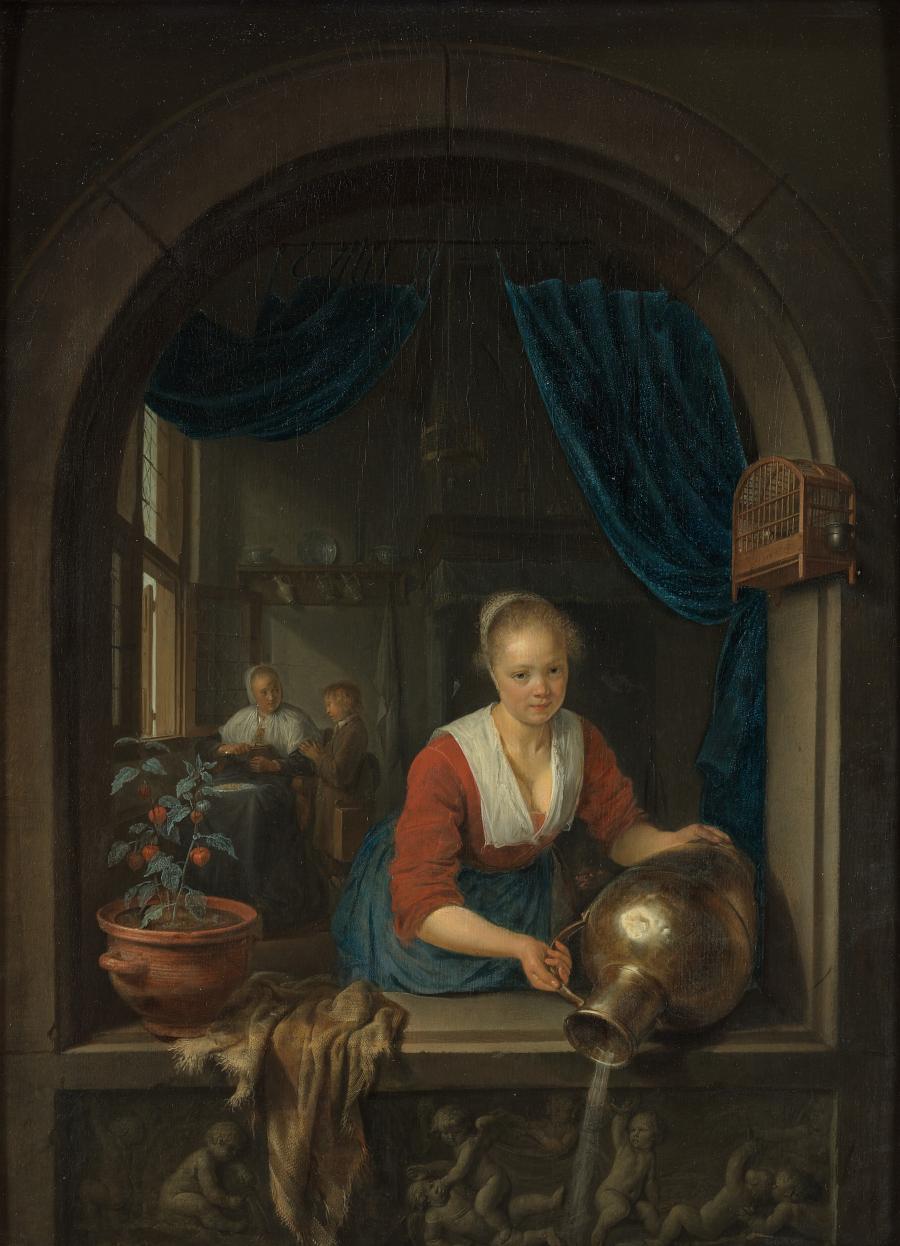 Dienstmaagd aan het venster
