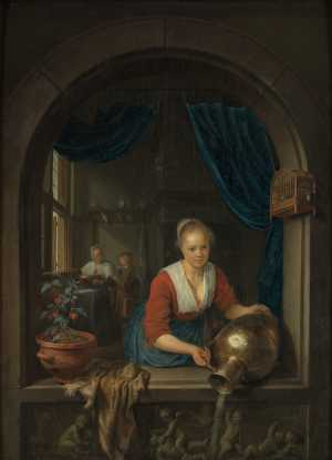 dienstmaagd-aan-het-venster