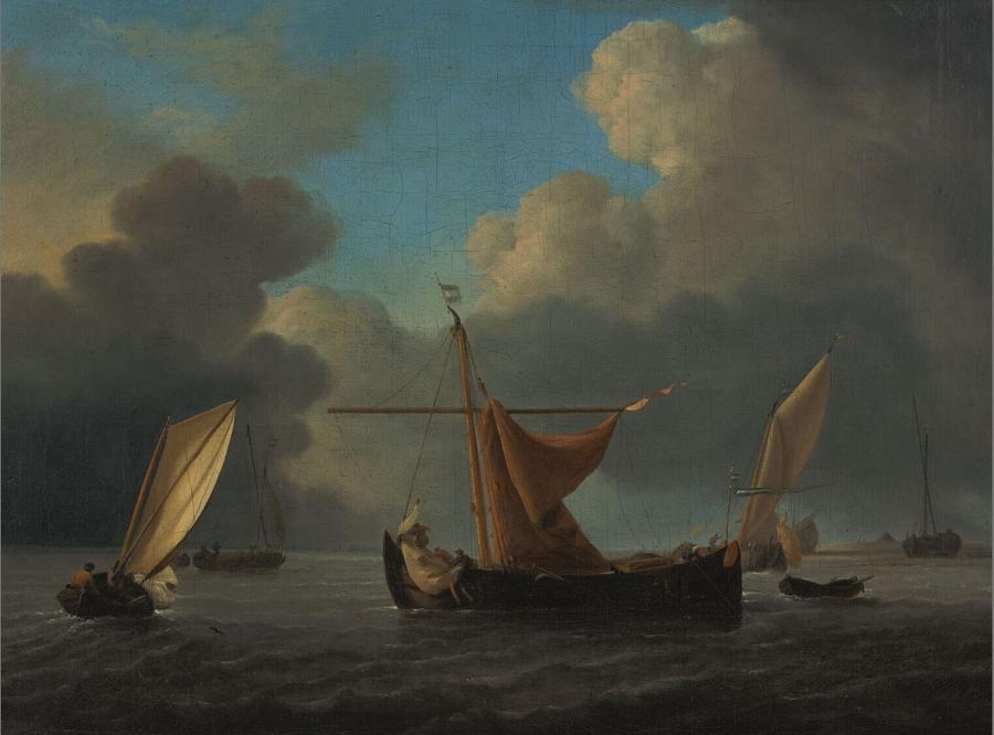 Gathering squall at sea