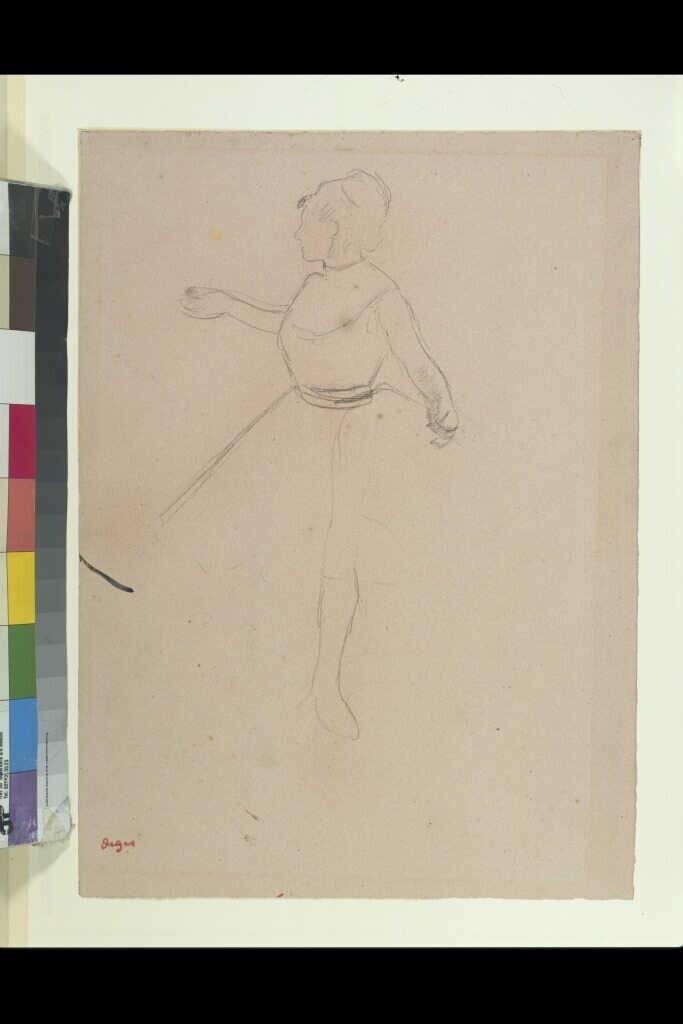 Studie van een danseres voor het schilderij 'Ecole de danse, agage' (Harvard Art Museums, Boston)