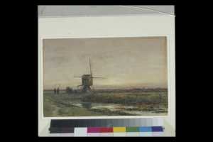 landscape-with-windmill-at-sunset
