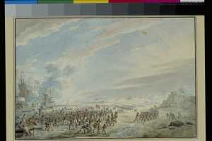 de-amfibische-landing-van-een-britse-invasiemacht-onder-luitenant-generaal-sir-ralph-abercromby-op-de-nederlandse-kust-bij-callantsoog-27-augustus-1799-provincie-noord-holland