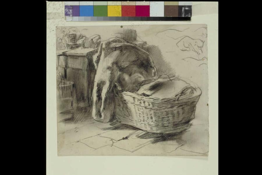 Cradle with Blankets