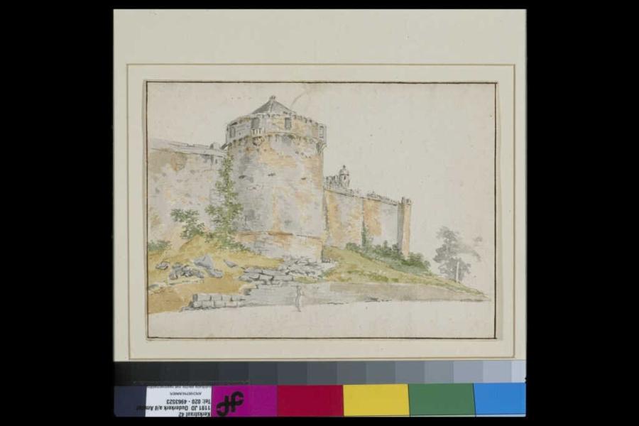 View of a Part of the Fortress Wall of Castle Bentheim (Germany)