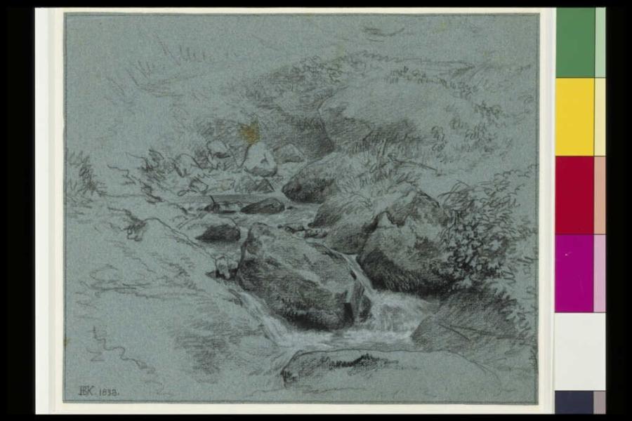 Stroomversnelling in een bergbeekje in de omgeving van Limburg an der Lahn (Duitsland)