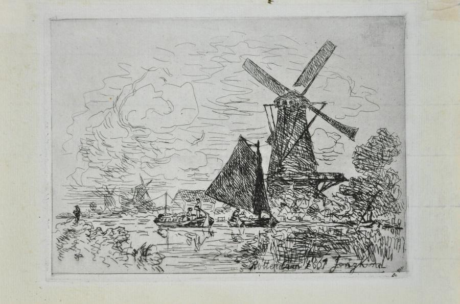 Landscape with windmills near Rotterdam