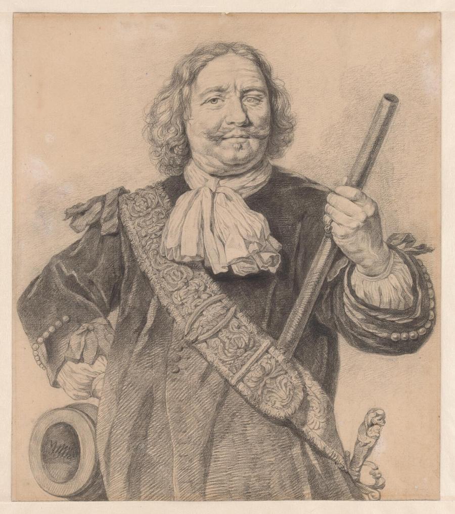 Portret van admiraal Egbert Meeuwisz. Kortenaer (naar schilderij van Bartholomeus van der Helst)