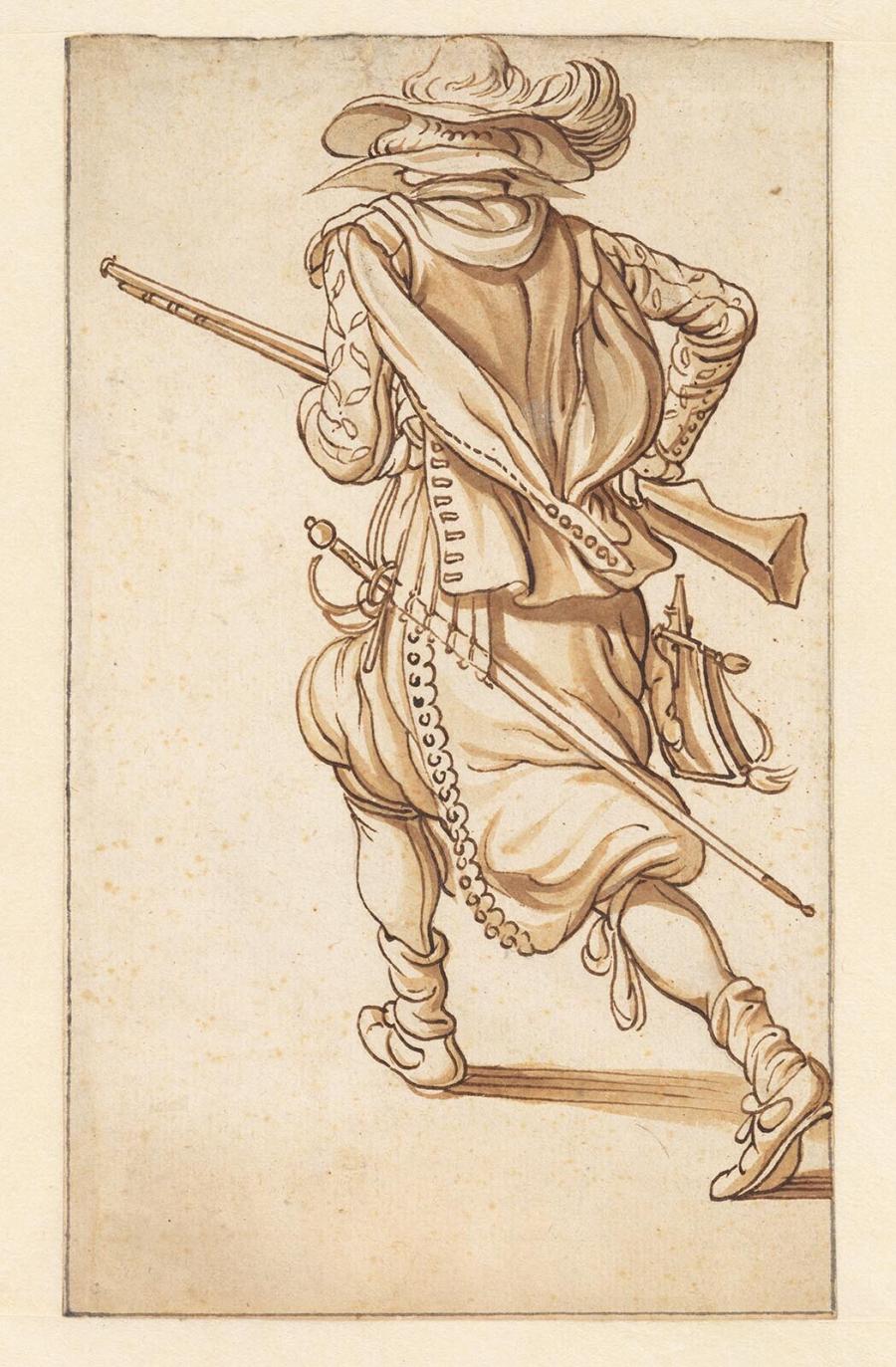 Musketeer Walking Away