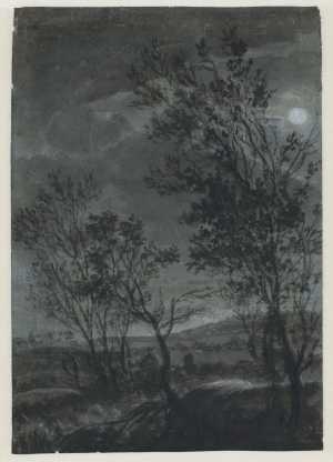 moonlit-landscape-with-a-torrent-between-trees