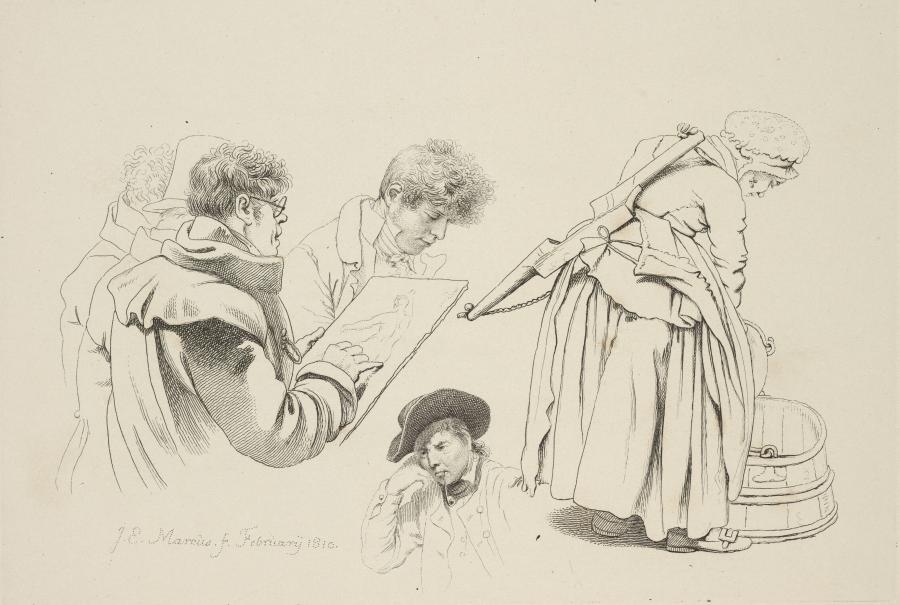 Study Shet with a Milkmaid and Draftsmen