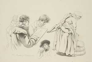 study-shet-with-a-milkmaid-and-draftsmen