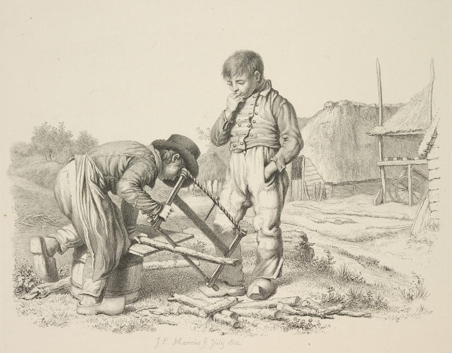 Landscape with a Sawing Boy
