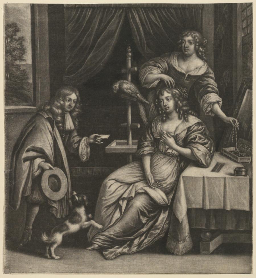 Boy Delivering a Letter to a Woman