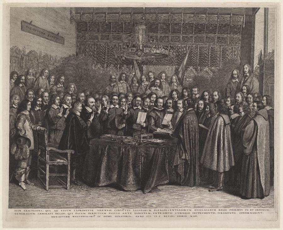 De ondertekening van de Vrede van Münster in 1648