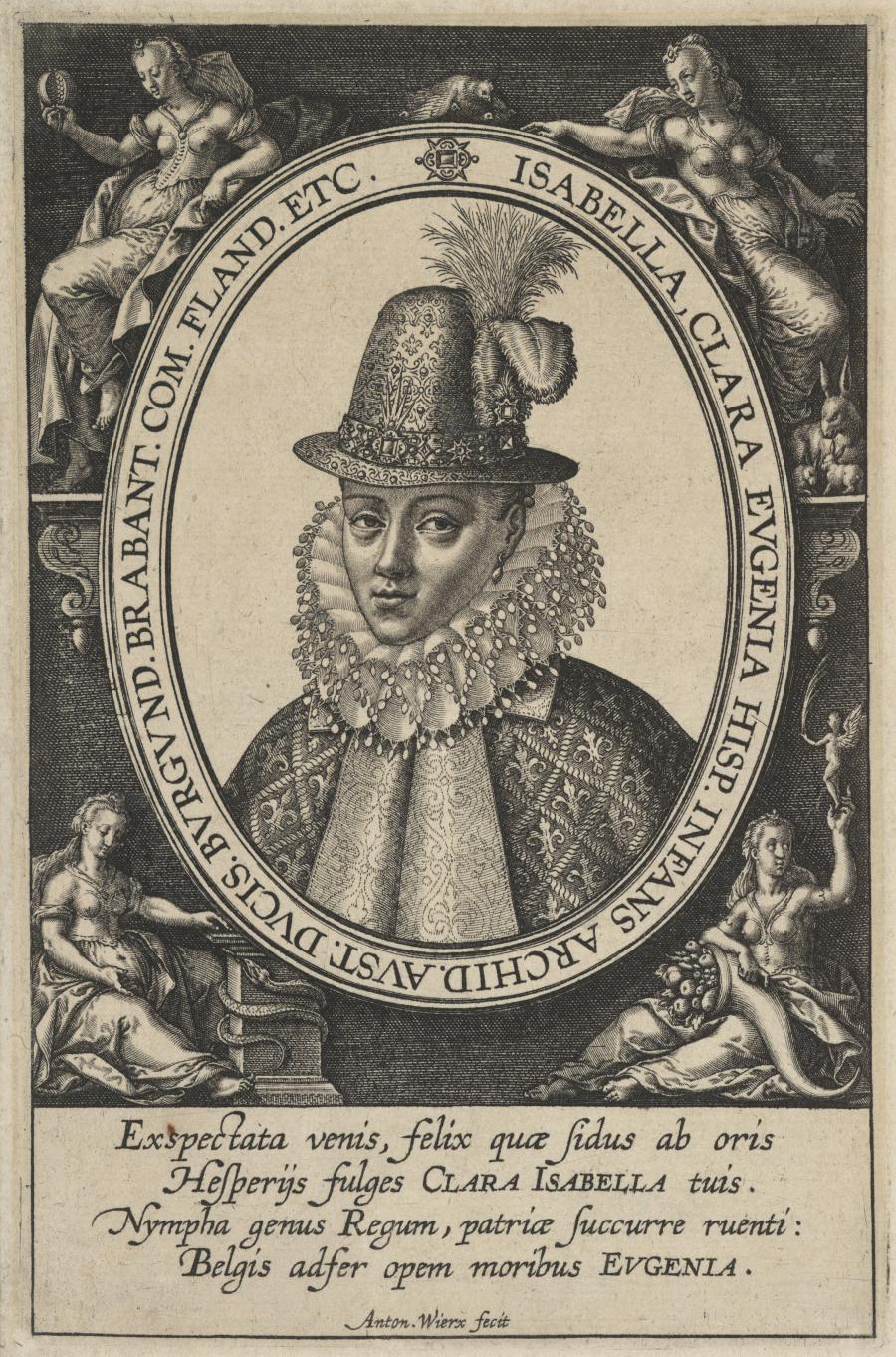 Portret van aartshertogin Isabella Clara Eugenia van Oostenrijk