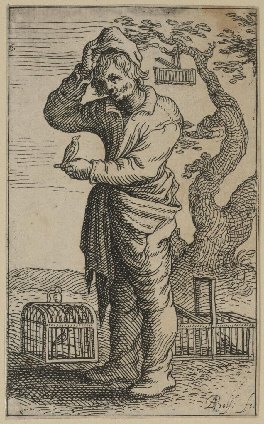 A Bird-Catcher with a Bird on his Left Hand