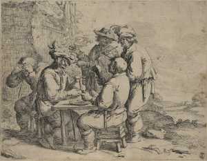 dronken-boeren-rond-een-tafel