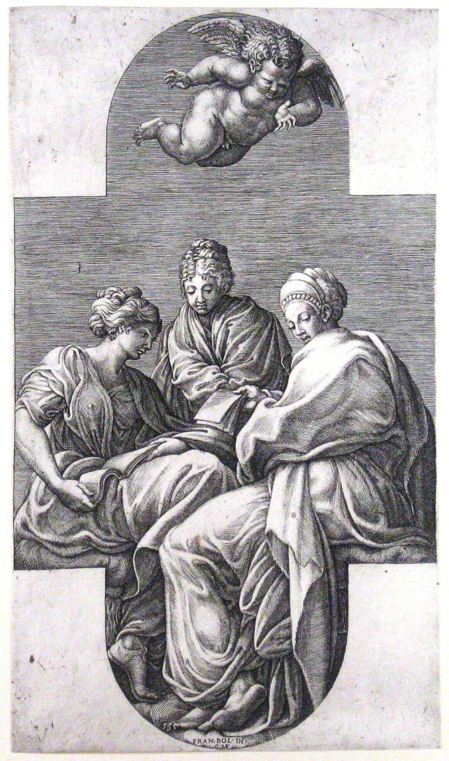 Drie muzen en een putto