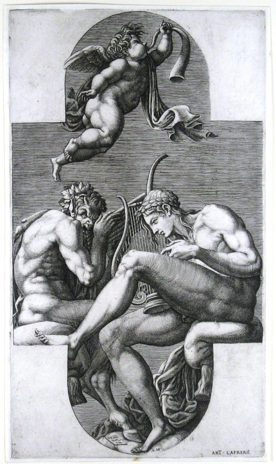 Apollo, Pan en een hoornblazende putto