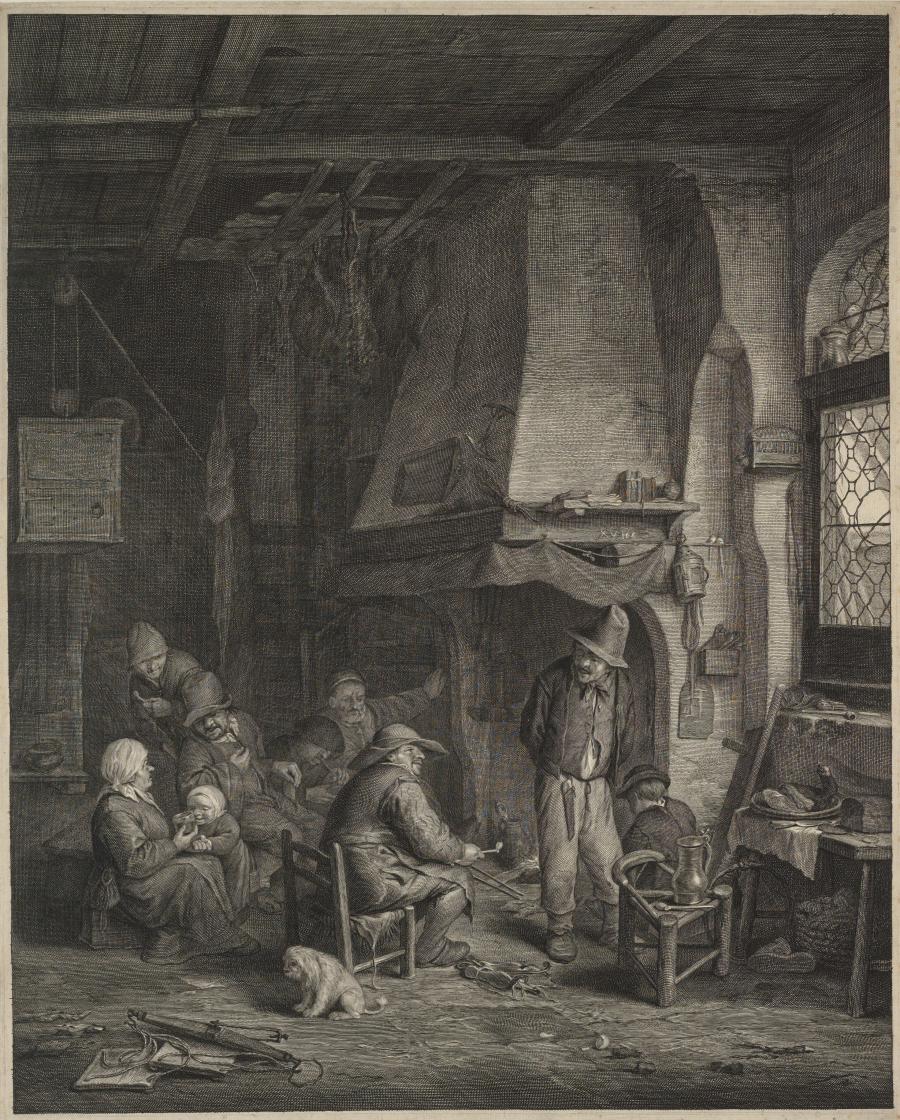 Interior with a Company at a Fire-Place in an Inn