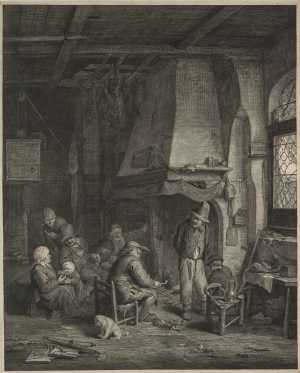 interieur-met-gezelschap-bij-een-haard