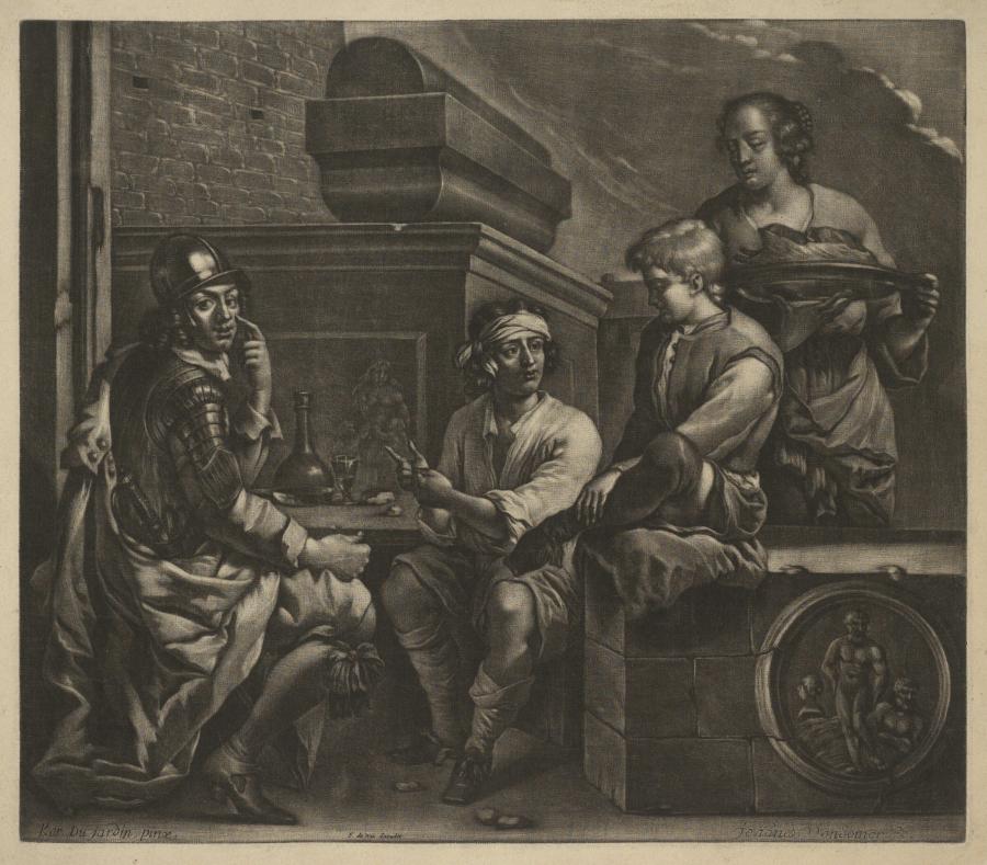Four Figures Gathered among Tombs