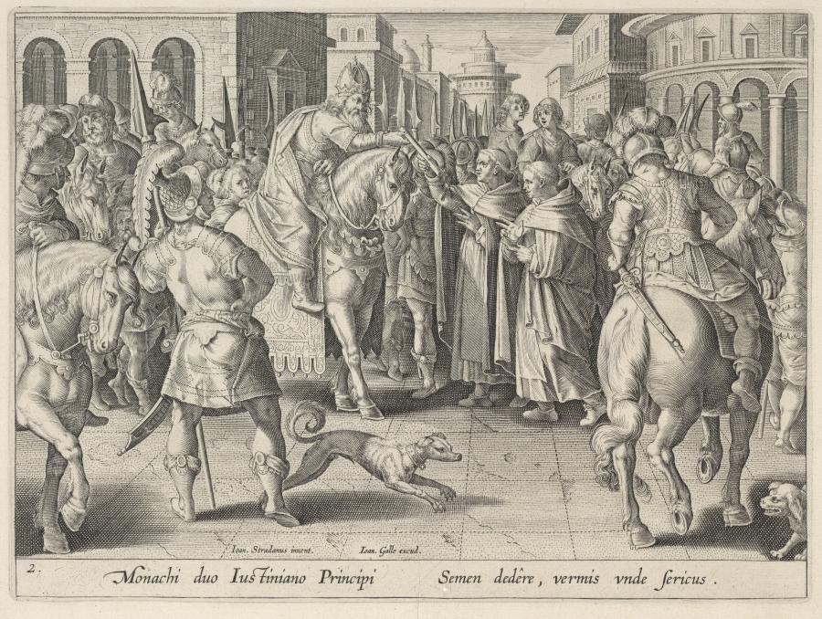 Emperor Justinian Receiving the First Imported Silkworm Eggs from Nestorian Monks
