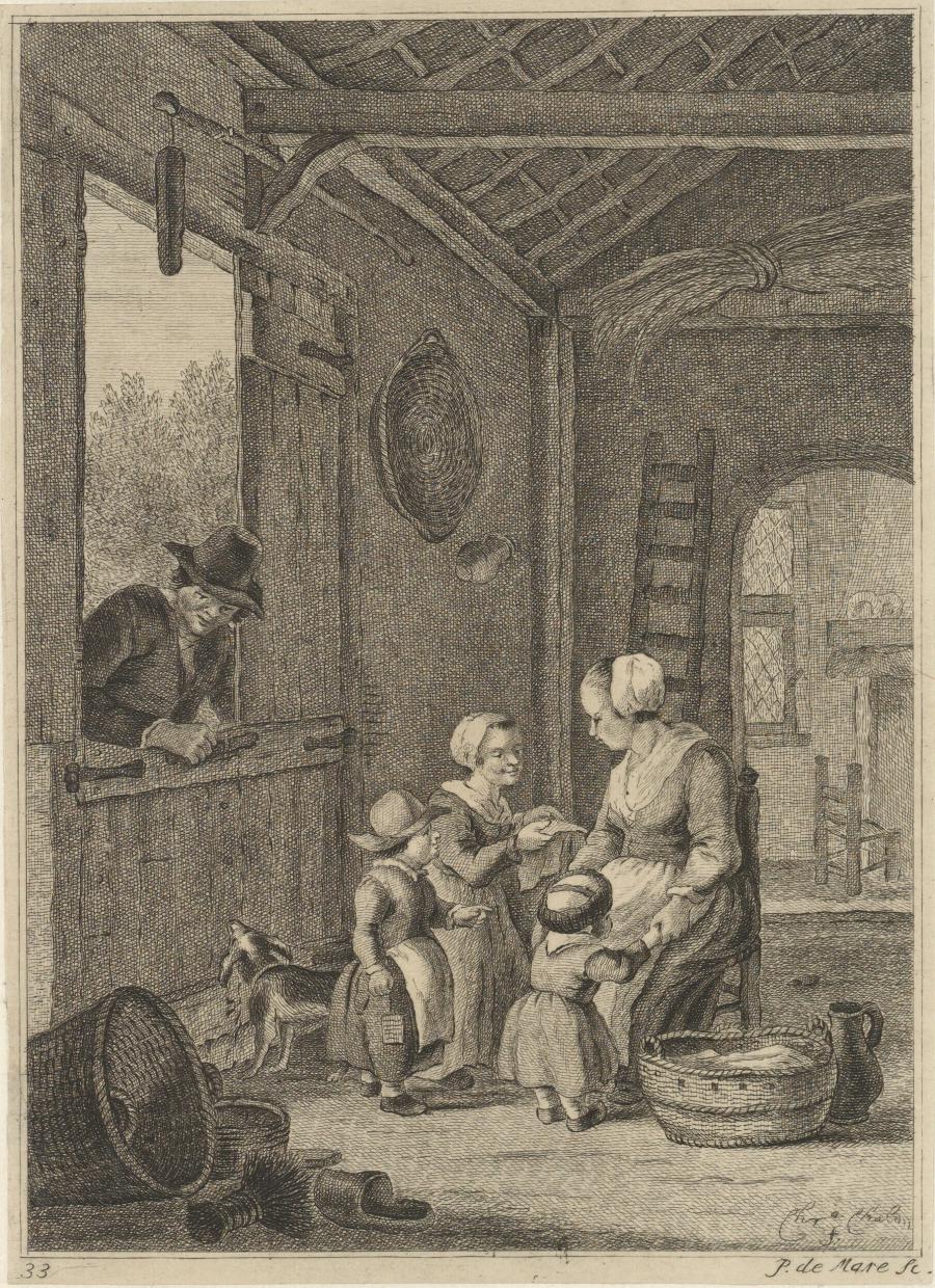 Interior with a Woman and Three Children, a Man at the Window