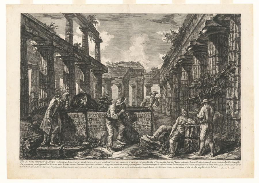 Titelprent van de 'Différentes vues de Paestum'