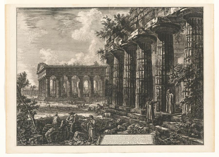 III. Vue de quelques unes des Colonnes de la facade opposée à celle de la planche