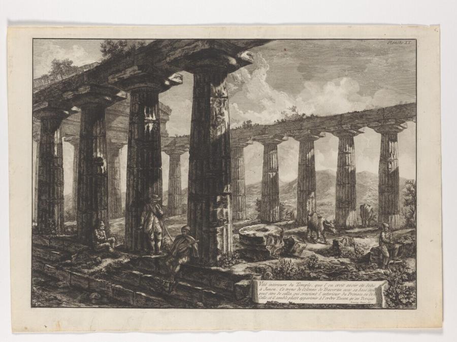 XX. Vue intérieure du Temple, que l'on croit avoir été dédié à Junon