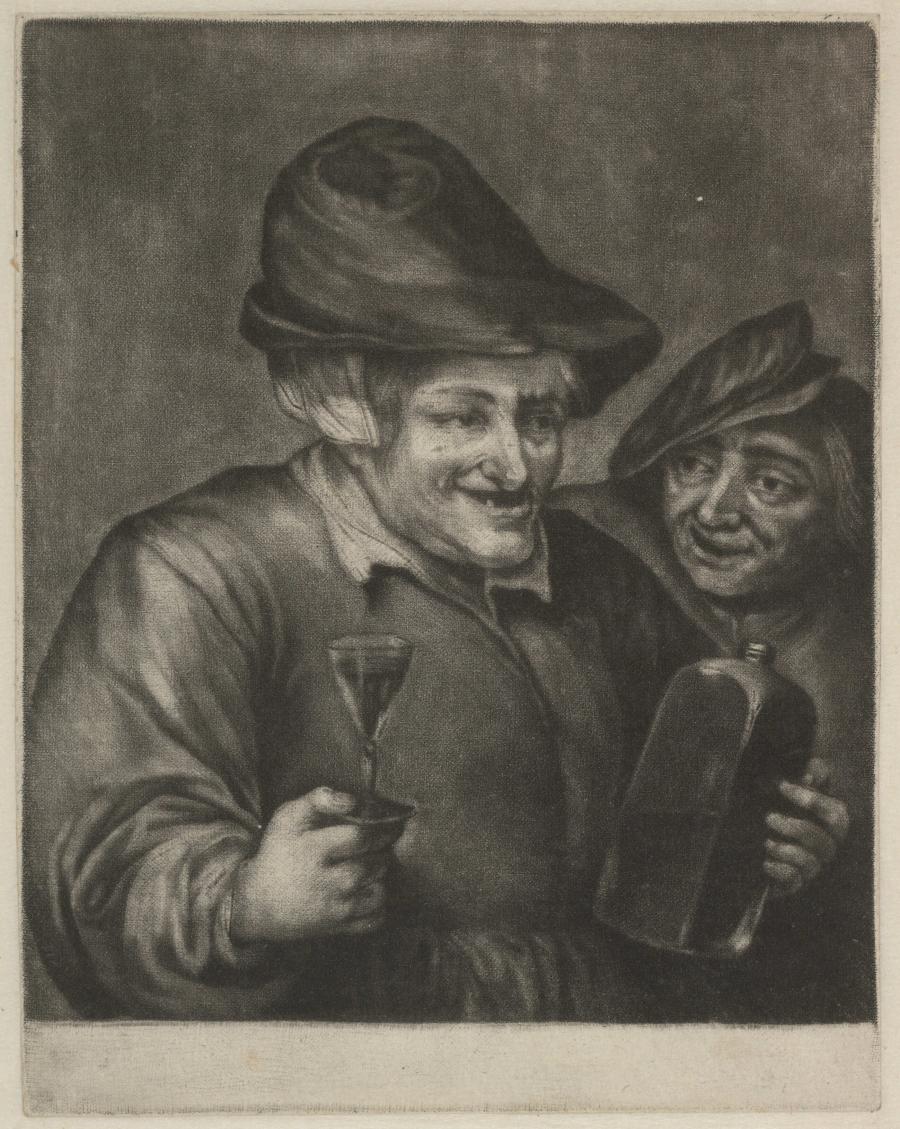 Woman with a Glass and a Bottle