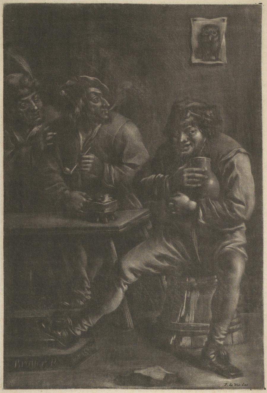 Three Peasants at a Table in a Tavern