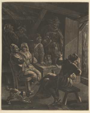 herberginterieur-met-feestende-boeren