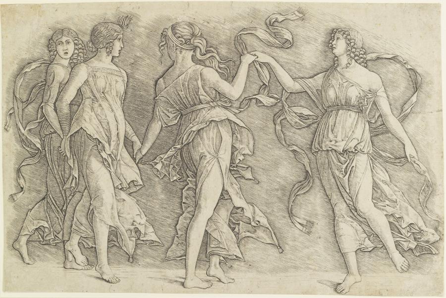 Vier dansende vrouwen