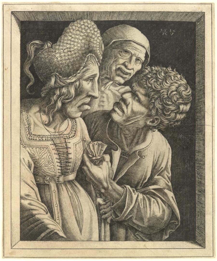 Lelijk stel met oude toekijker
