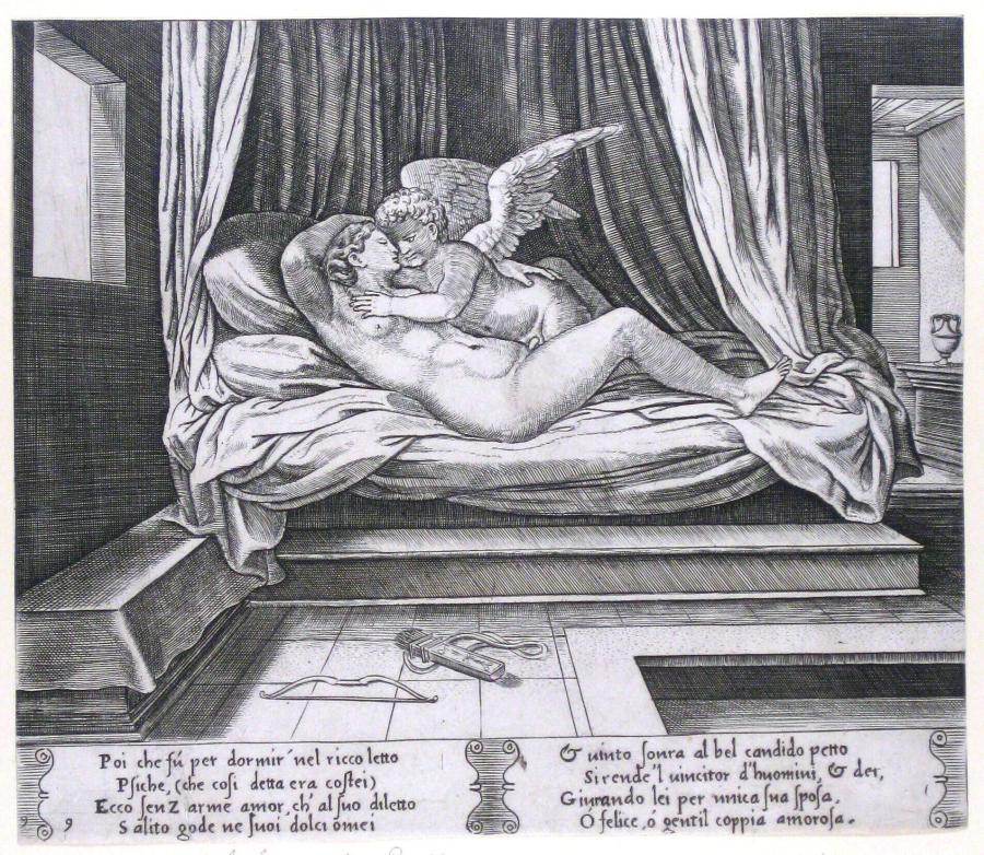Psyche omhelsd door Eros