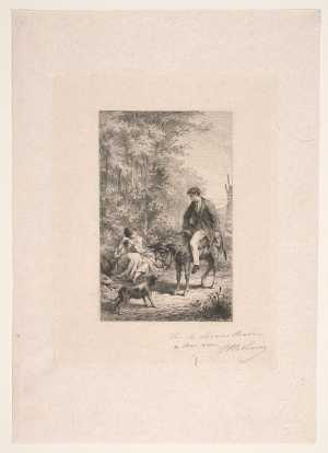 man-on-a-donkey-riding-past-a-seated-woman