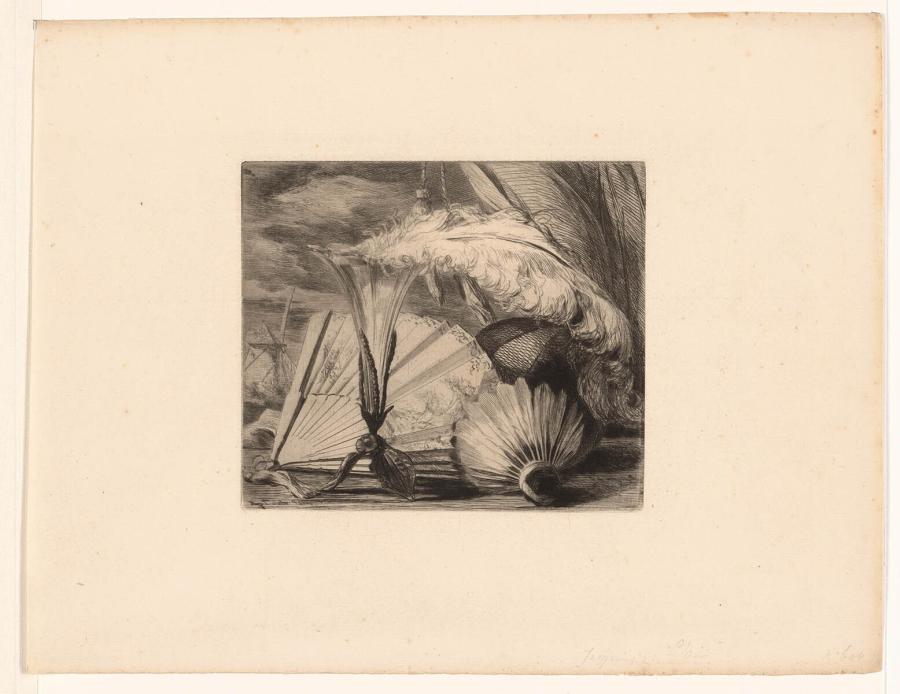 Still-life with Fan, Shuttlecock and Feather