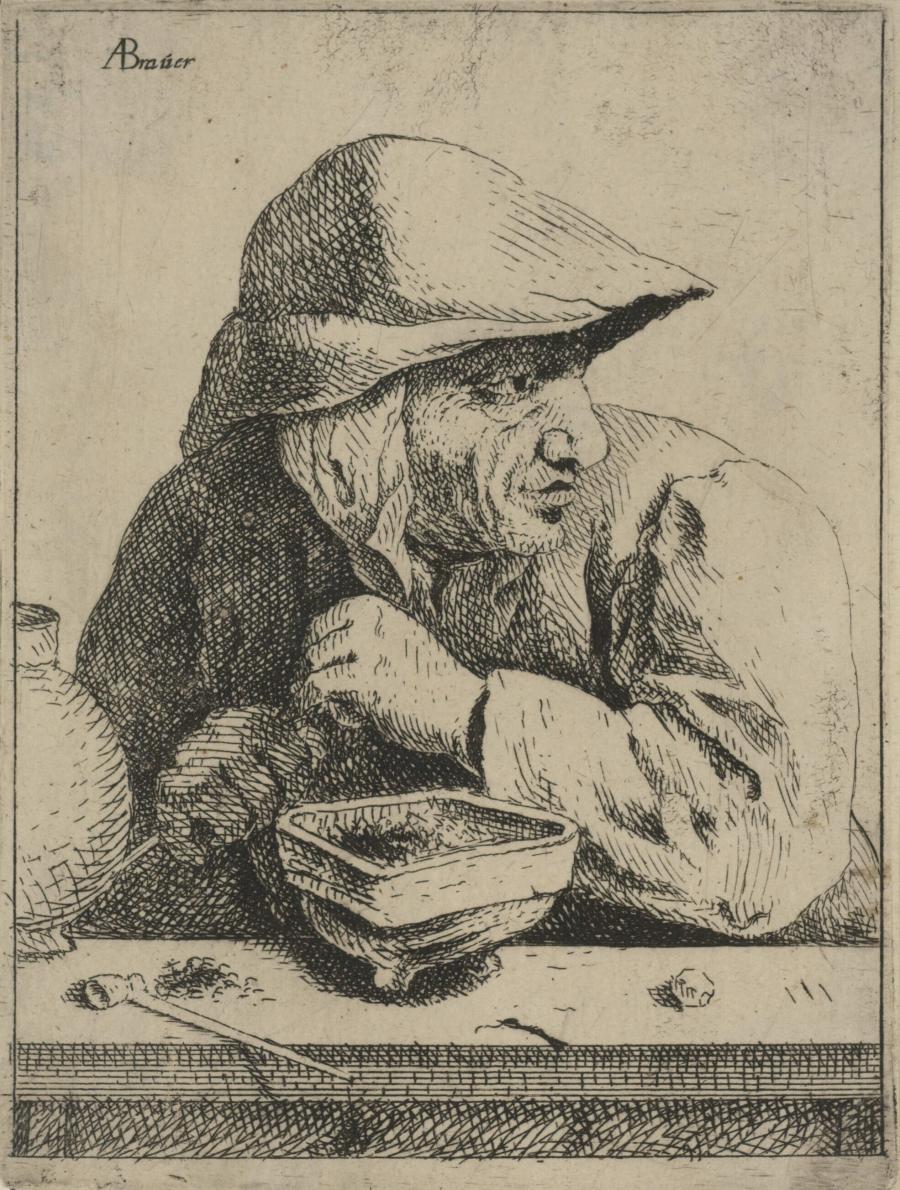 A Peasant, Filling his Pipe
