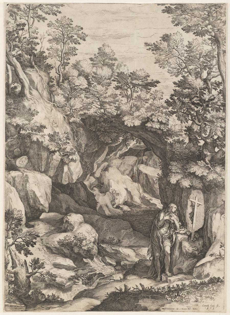 Mary Magdalen repentant in the wilderness