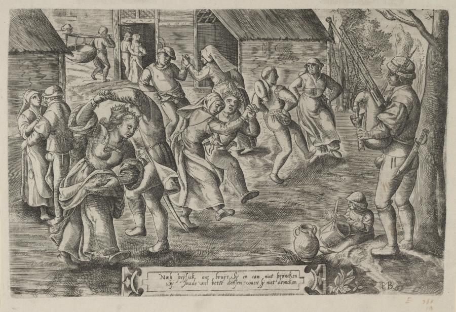 Flemish Wedding-Party with Bag-Pipe Player