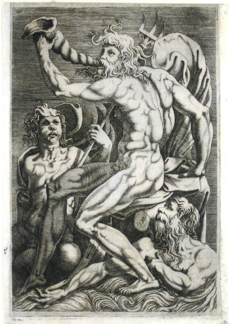 Neptunus met twee Tritons
