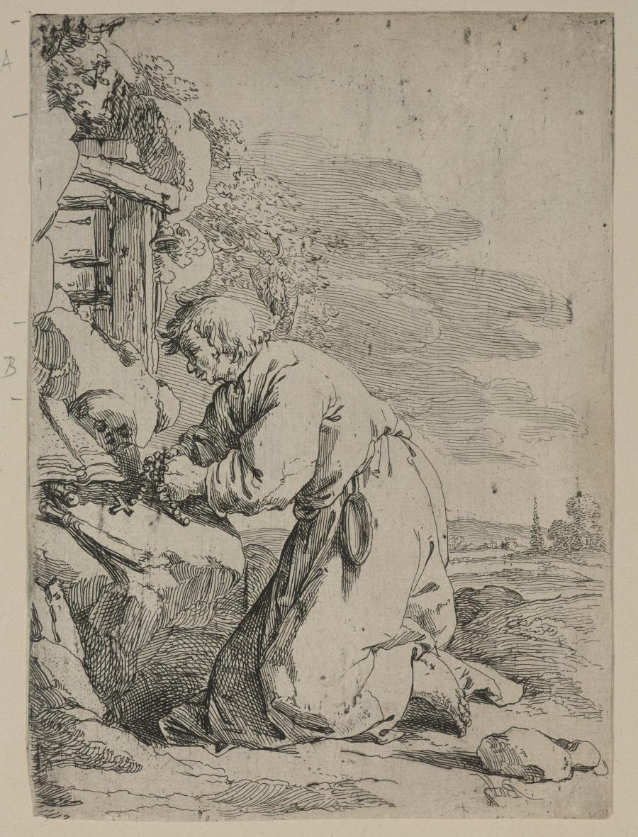 The Praying Hermit Facing Left