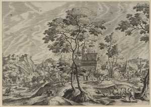 dorpsgezicht-met-in-het-midden-een-kasteel