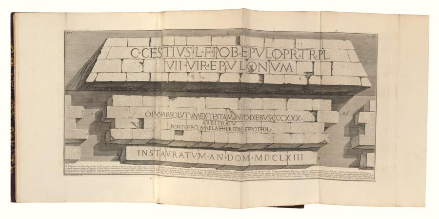 Iscrizione del Mausoleo di Caio Cestio (Inscriptie van het mausoleum van Caius Cestius)
