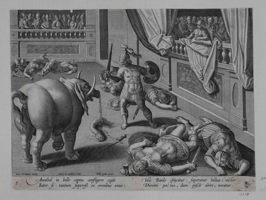 Hannibal in Fight with Elephant