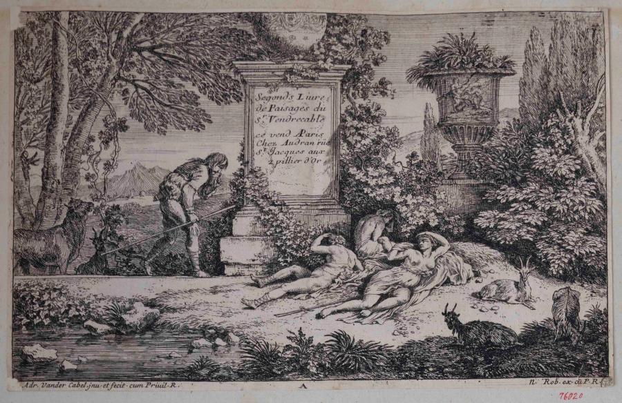 Shepherdesses Asleep beside a Pedestal